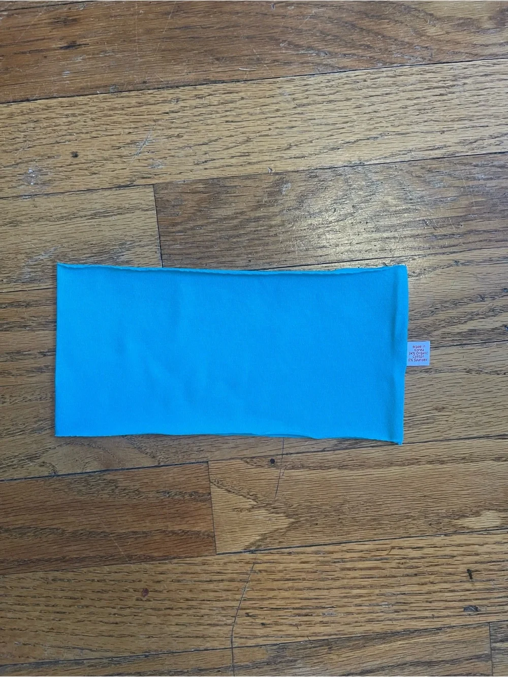 Manduka Yoga Blue Stretch Headband with Logo Tag